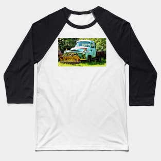 Blue Snowplow Truck Baseball T-Shirt